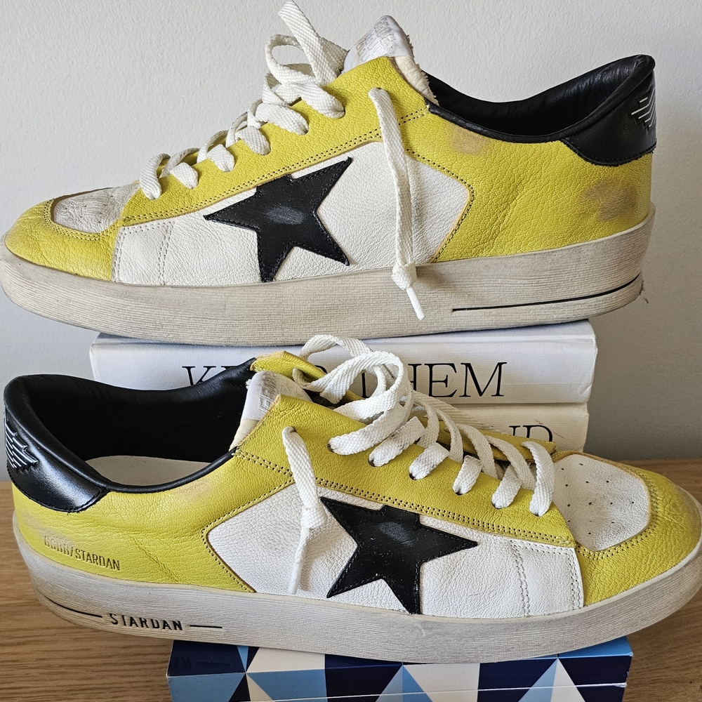 Golden Goose Yellow and White Sneakers